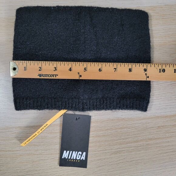 Minga London Dark Fly Knit Beanie Black Butterfly Cat Ear Style Hat Streetwear - Picture 5 of 7